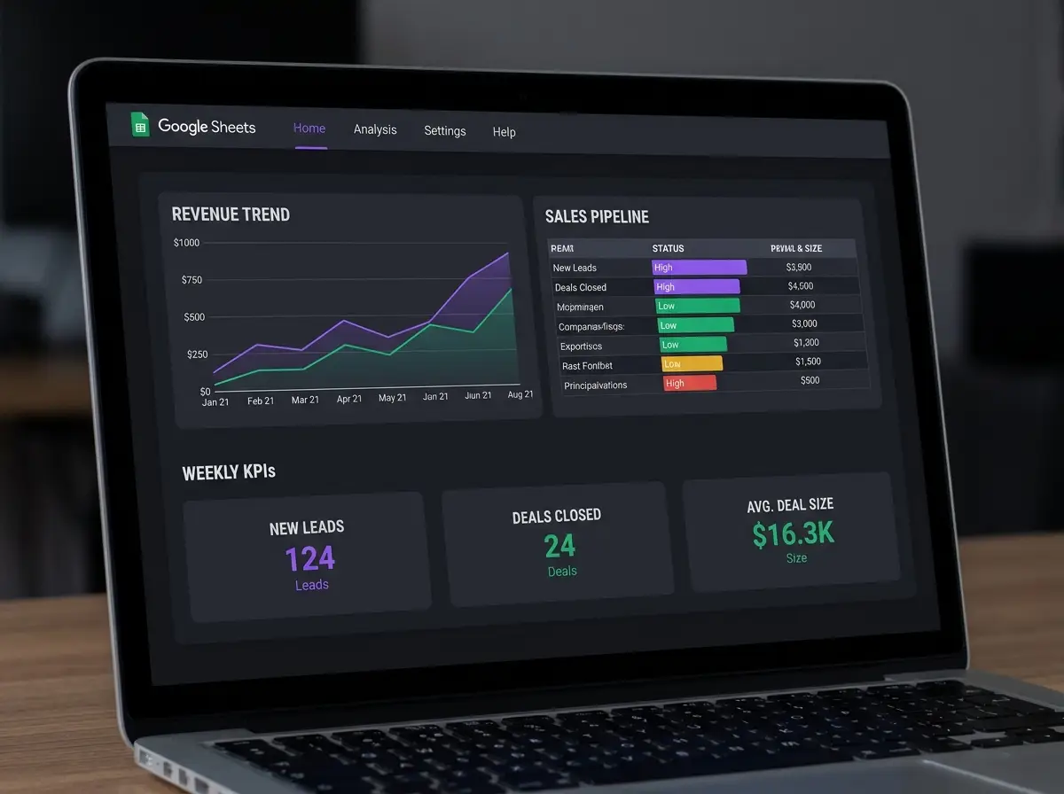 Sheets dashboard · Google Sheets